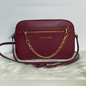 Michael Kors Jet Set Burgundy Crossbody Bag